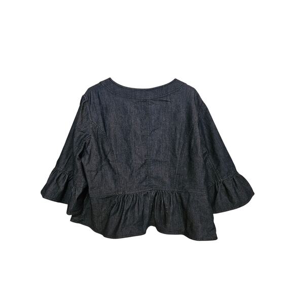 Sandro Sportswear Cotton Jacket size 1x Denim Cropped Jacket - Picture 6 of 7